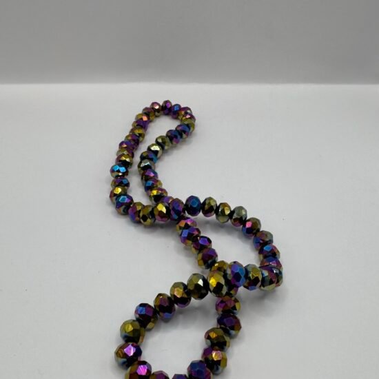 8MM Gold Oil Slick Rondelle Strand