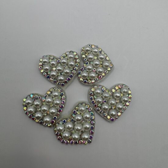 Heart Pearl Felt Center 6pcs