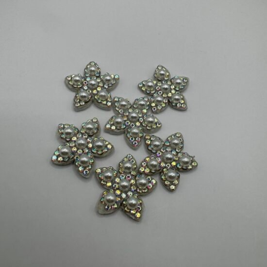 Flower Pearl Felt Center 6pcs