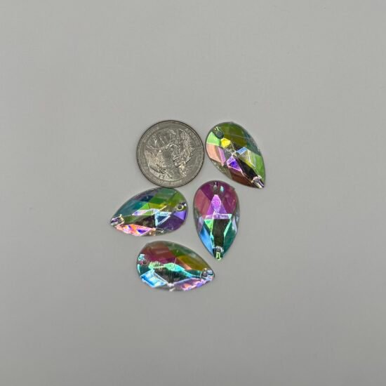 Ab Sew-on Teardrop Flatback 4Pk
