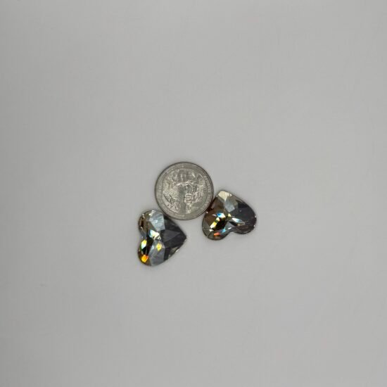 Grey K9 Flatback Hearts 2Pk