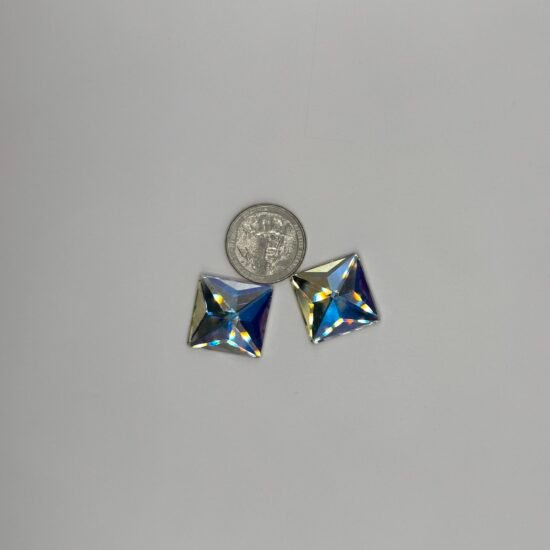 Grey Blue K9 Flatback Squares 2Pk