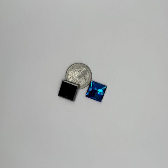 Blue Sew On K9 Flatback Squares 2Pk