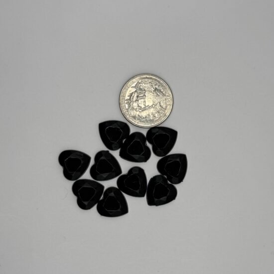 Black Heart Rhinestones 10Pcs