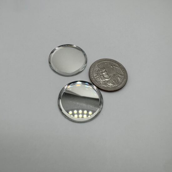 Small Circle Beveled Mirror 2PCS