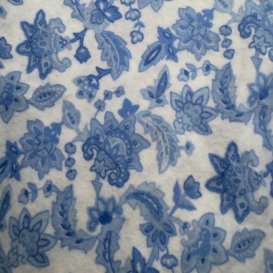 Blue Flower Cotton Fabric 3YDs