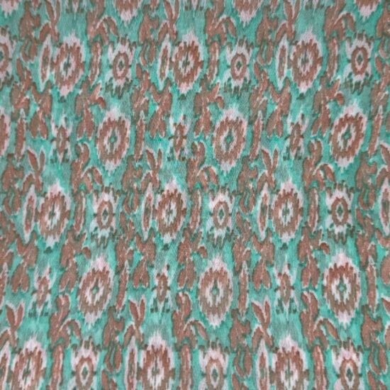 Teal Ikat Polyester Chiffon 2YDs