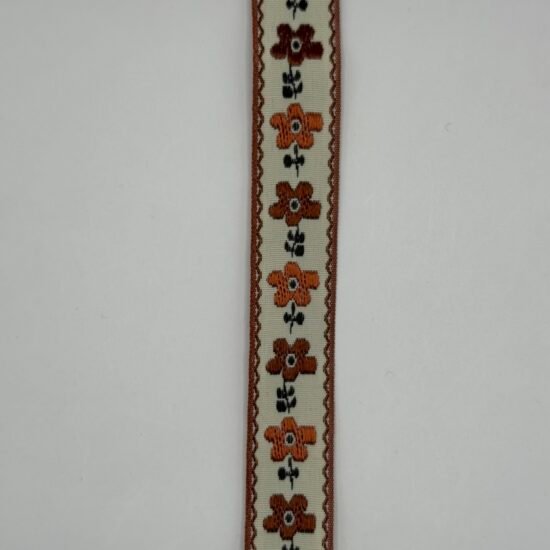 Brown Floral Ribbon 5/8” 3YDs