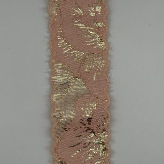 Pink Gold Floral 1.5” Ribbon 3YDs 