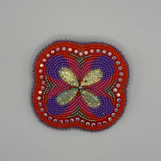 Pink and Purple Beaded Barrette