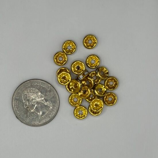 Small Sized Spacer Beads With Rhinestone