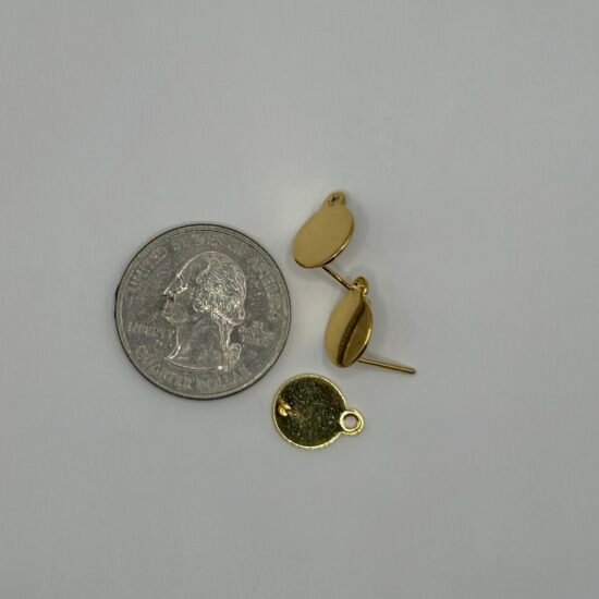 Gold Earring Post With Loop 5PRs