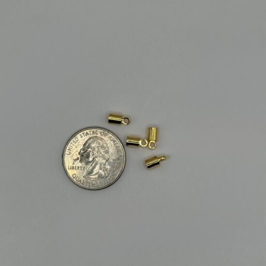 Gold Plated End Cap With Loop 4PC