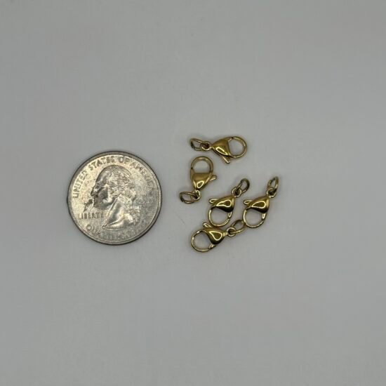 Gold 12MM Clasps 5PC