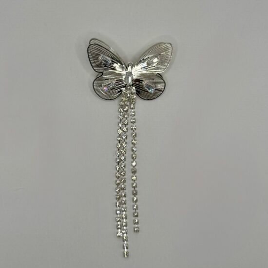 Butterfly With Rhinestone Chain Earring Dangle 2PC