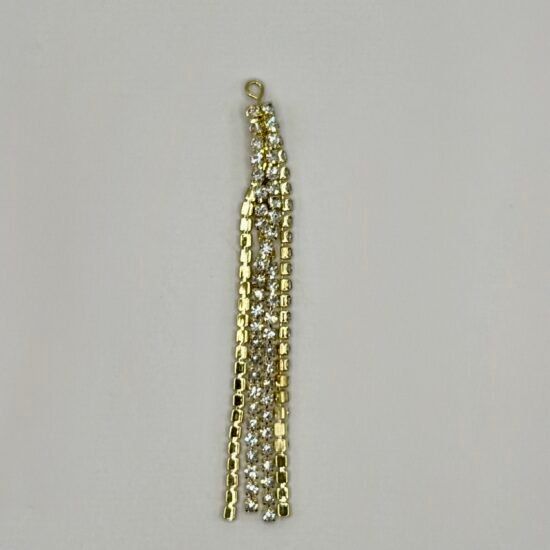 Gold Rhinestone Chain Earring Dangle 2PC